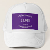 21.915 dagen van Awesomeness 60 verjaardag vieren Trucker Pet (Voorkant)