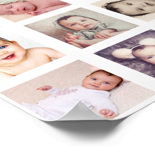 21 Aangepast gepersonaliseerd fotocollage Poster (Hoek)