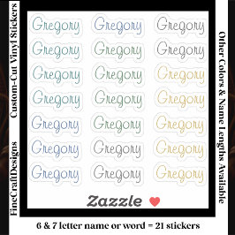 21 Aangepast Modern 6/7 Letters Naam Woord Neutraa Sticker