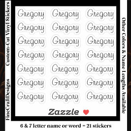 21 Aangepast Modern 6/7 Letters Naam Woord Zwart Sticker