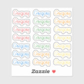 21 Aangepaste moderne 6/7 letters naam woord helde Sticker (Vel)
