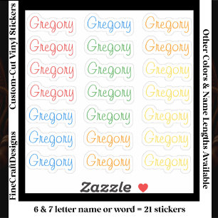 21 Aangepaste moderne 6/7 letters naam woord helde Sticker