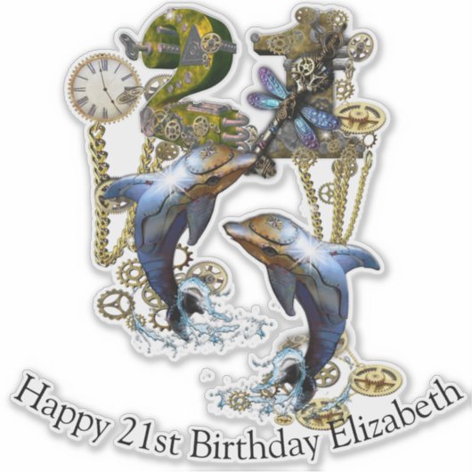 21 Aanpassingssticker op feestdag Sticker (Voorkant)