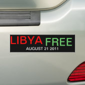 21 AUGUSTUS 2011 LIBIË VRIJ BUMPERSTICKER (Op auto)