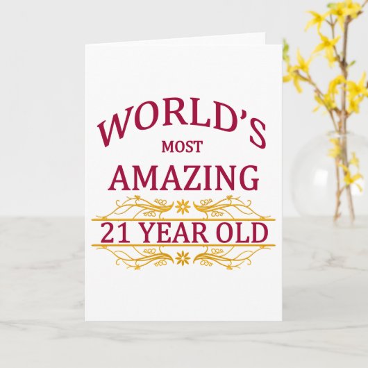 21. Birthday Kaart (Gele Bloem)