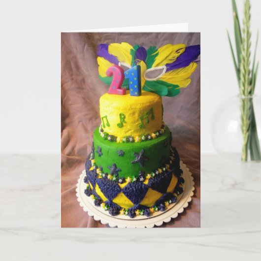 21 de Cake van Mardi Gras Kaart (Voorkant)