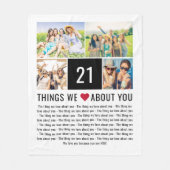 21 dingen waar we van houden | 21e verjaardag fleece deken (Voorkant)