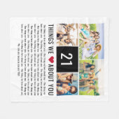 21 dingen waar we van houden | 21e verjaardag fleece deken (Voorkant (Horizontaal))