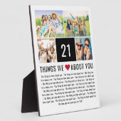 21 dingen waar we van houden | 21e verjaardag fotoplaat (Zijkant)