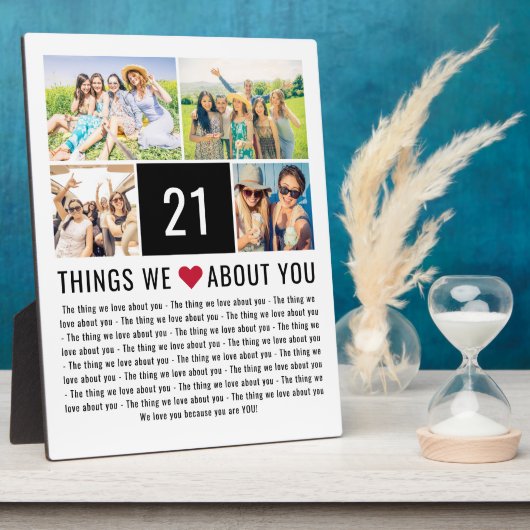 21 dingen waar we van houden | 21e verjaardag fotoplaat (Zijkant)