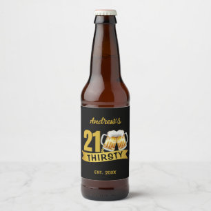 21 & DORSTIG-21e VERJAARDAG Bier Etiket