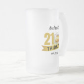 21 & DORSTIG-21E VERJAARDAG MATGLAS BIERPUL (Voorkant rechts)
