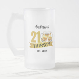 21 & DORSTIG-21E VERJAARDAG MATGLAS BIERPUL