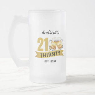 21 & DORSTIG-21E VERJAARDAG MATGLAS BIERPUL