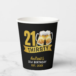 21 & DORSTIG-21E VERJAARDAG PAPIEREN BEKERS