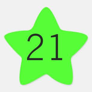 21 Eenentwintig Neon Green Custom Age Color 2023 Ster Sticker