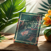 21 eenentwintigste verjaardag Tropische bloemen Kaart