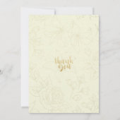 21 Elegant Manuscript Gold Floral Lijst op feestda Kaart (Achterkant)