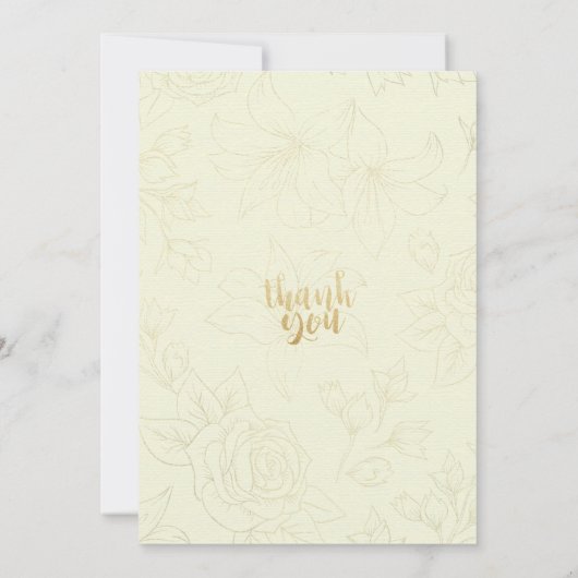 21 Elegant Manuscript Gold Floral Lijst op feestda Kaart (Achterkant)