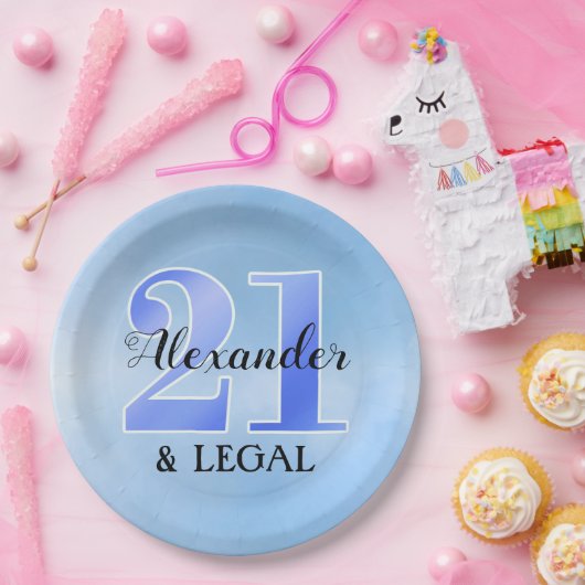 21. en bord van wettig blauw papier (Feest)