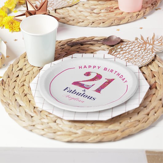 21 en Fabulous 21st Verjaardag Papieren Bordje