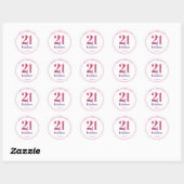 21 en Fabulous 21st Verjaardag Ronde Sticker (Vel)