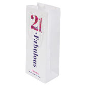 21 en Fabulous 21st Verjaardag Wijn Gift Bag Cadeautas (Voorkant Gekanteld)