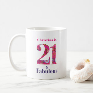 21 en Fabulous 21st Verjaardagscadeau Koffiemok