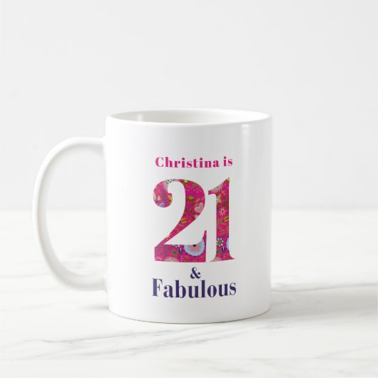 21 en Fabulous 21st Verjaardagscadeau Koffiemok (Links)