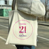 21 en Fabulous 21st Verjaardagscadeau Tote Bag