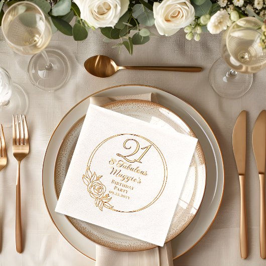 21 en Fabulous 21ste verjaardagsfeest gestempeld Folie Servetten