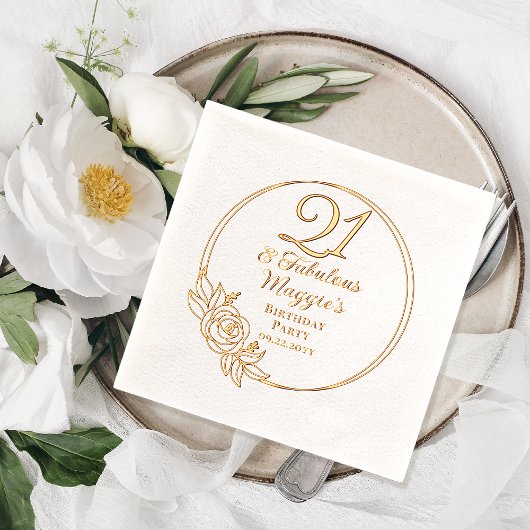 21 en Fabulous 21ste verjaardagsfeest gestempeld Folie Servetten