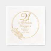 21 en Fabulous 21ste verjaardagsfeest gestempeld Folie Servetten (Voorkant)