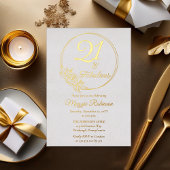 21 en Fabulous 21ste verjaardagsfeest gestempeld Folie Uitnodiging