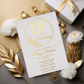 21 en Fabulous 21ste verjaardagsfeest gestempeld Folie Uitnodiging