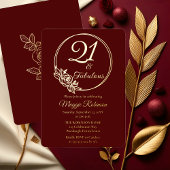 21 en Fabulous 21ste verjaardagsfeest gestempeld Folie Uitnodiging
