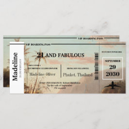 21 en Fabulous Tropical Boarding Pass QR Code