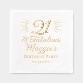 21 en fantastisch 21ste verjaardagsfeest folie servetten (Voorkant)