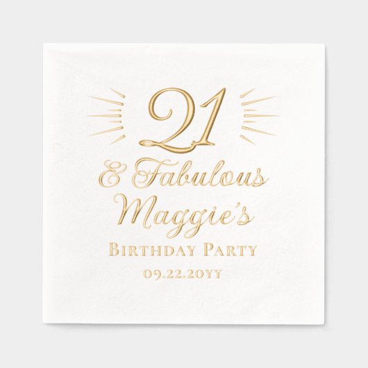 21 en fantastisch 21ste verjaardagsfeest folie servetten (Voorkant)