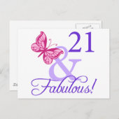 21 en feestdag briefkaart (Voorkant / Achterkant)