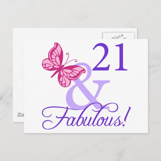 21 en feestdag briefkaart (Voorkant / Achterkant)