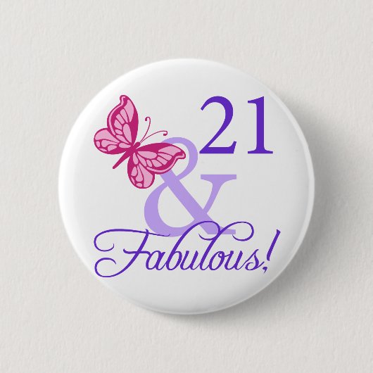 21 en feestdag ronde button 5,7 cm (Voorkant)