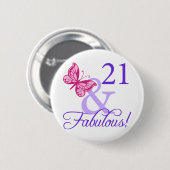 21 en feestdag ronde button 5,7 cm (Voorkant /achterkant)