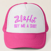21 en Hot Buy A Drink Neon Trucker Pet (Voorkant)