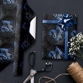 21 en juridische | Blauw 21e verjaardag chique gli Cadeaupapier