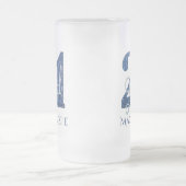 21 en juridische | Blauw 21e verjaardag chique gli Matglas Bierpul (Center)