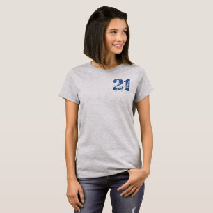 21 en juridische   Blauwe faux glitter 21e verjaar T-shirt