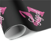 21 en juridische | Fun Pink Faux Glitter 21e verja Cadeaupapier (Rol Hoek)