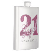 21 en juridische | Fun Pink Faux Glitter 21e verja Heupfles (Rechts)