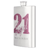 21 en juridische | Fun Pink Faux Glitter 21e verja Heupfles (Links)